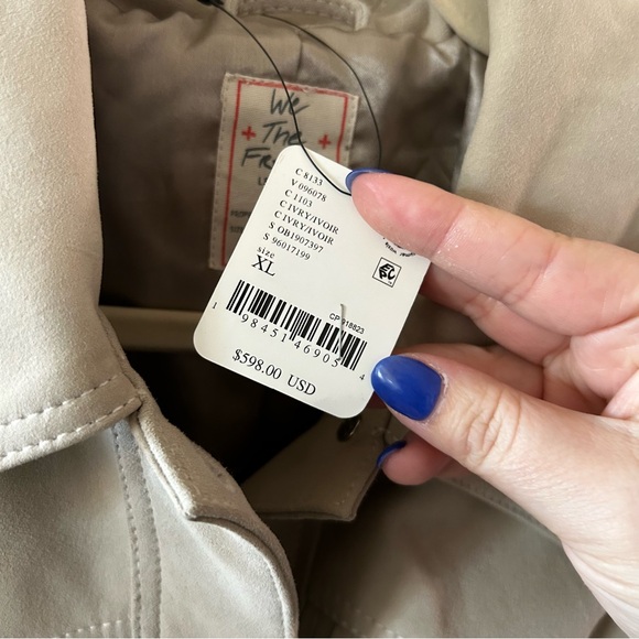 NWT Free People Fringe Out Genuine Suede Jacket Ivory - Picture 4 of 6